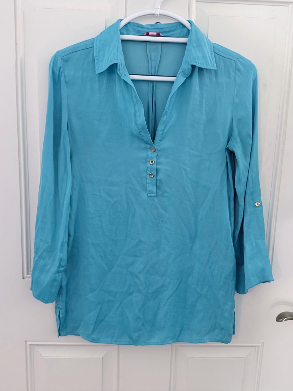 Lilly Pulitzer Everglades Popover Top XS | Blue